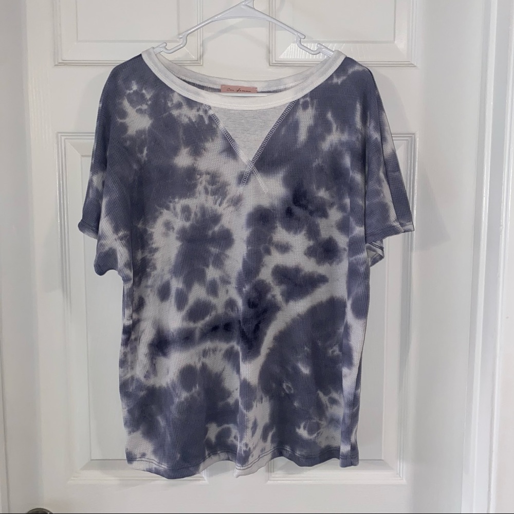 Waffle knit tie dye tee